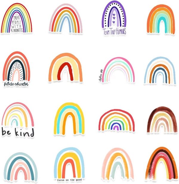 Regenboog Quote stickers 50 stuks