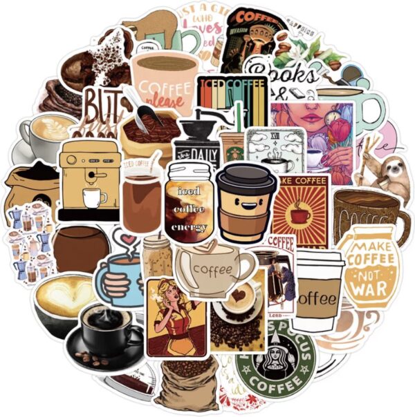 Koffie Stickers - 50 Stuks
